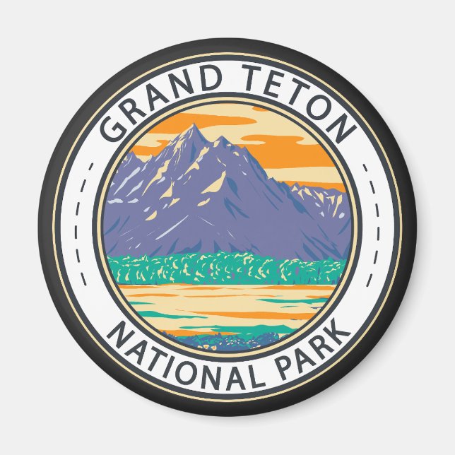 Aimant Grand Teton National Park In Spring Badge (Devant)