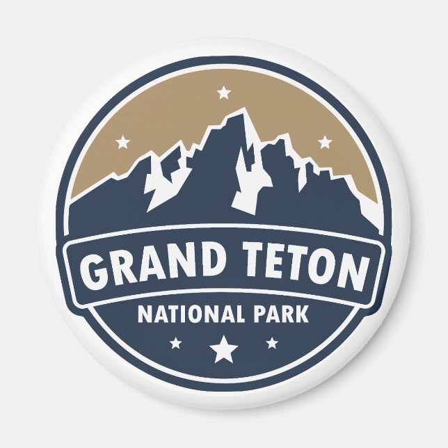 Aimant Grand Teton National Park Round Emblem (Devant)