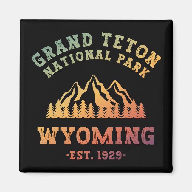 Aimant Grand Teton National Park Wyoming USA Gradient (Devant)