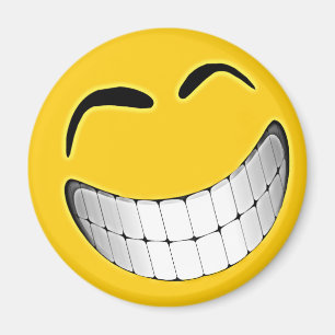 Aimant Grand visage gris jaune