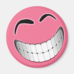 Aimant Grand visage rose de grimace