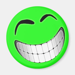 Aimant Grand visage vert de grimace