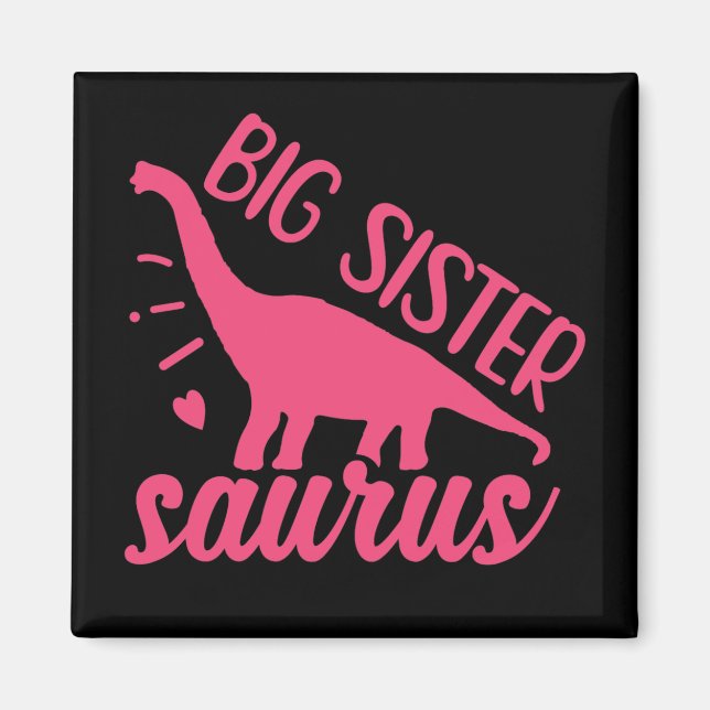 Aimant Grande soeur Saurus en rose (Devant)