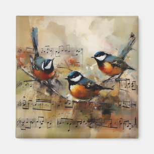 Aimant Grande souris à souris peinte sur la partiture