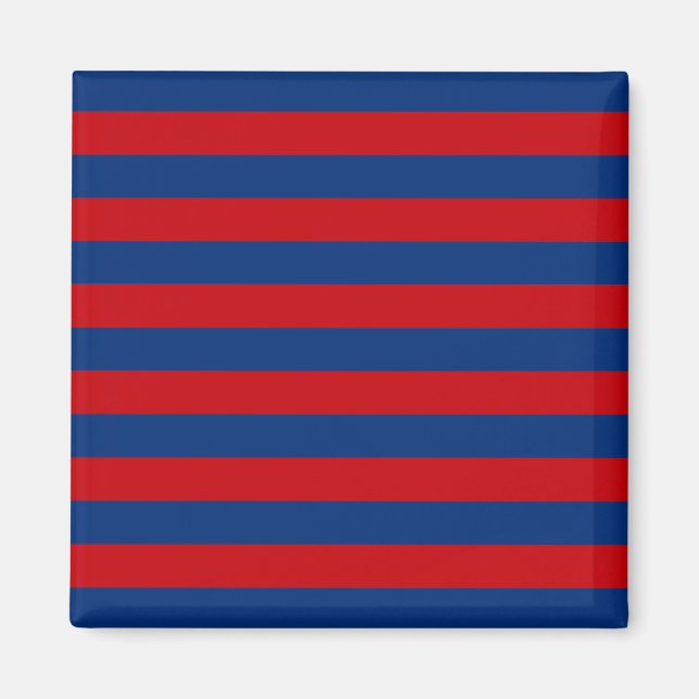 Aimant Grandes bandes horizontales rouges et bleues (Devant)