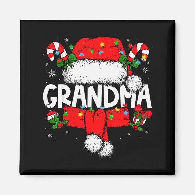 Aimant Grandma Christmas Pajama Santa Claus Family Matchi (Devant)