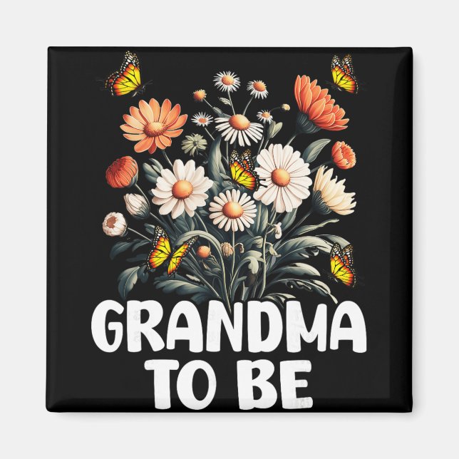 Aimant Grandma To Be, New Baby Pregnancy Announcement Rev (Devant)