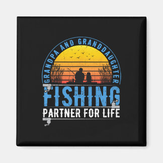 Aimant Grandpa And Granddaughter Fishing Buddies For Life