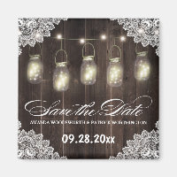 Grange Bois et dentelle Mason Mariage Jar Enregist