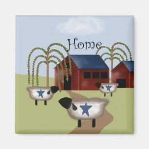 Aimant Grange et moutons americana primitifs