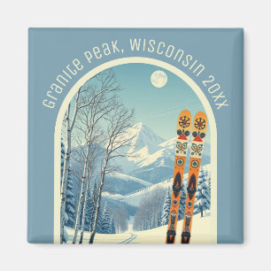 Aimant Granite Peak, Wisconsin zone de ski souvenir