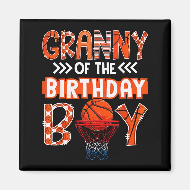 Aimant Granny Of The Birthday Boy Basketball Lover Matchi (Devant)