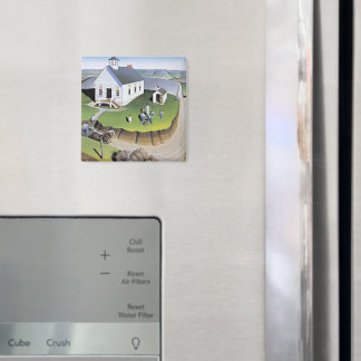 Aimant Grant Wood's Arbor Day artwork,