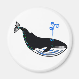 Aimant Graphique - BALEINE Bleue - Espèce en voie de disp