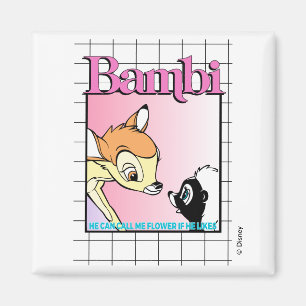 Aimant Graphique Bambi & Grille Rétro Fleur