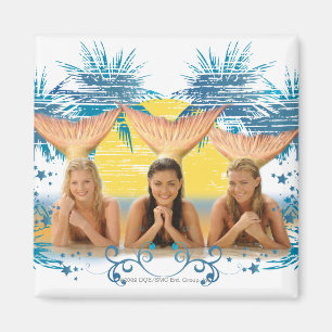 Aimant Graphique bleu de palmier de groupe