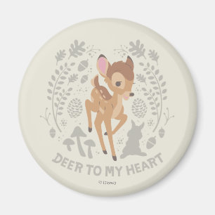 Aimant Graphique de la forêt de Bambi "Deer To My Heart"