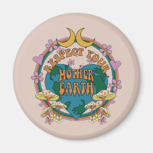 Aimant Graphique de la Terre mère rétro des années 70