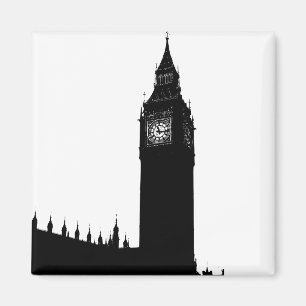 Aimant Graphique de silhouette de Big Ben Londres