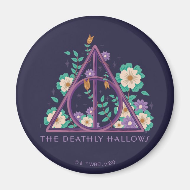 Aimant Graphique du signe de la mort florale (Devant)
