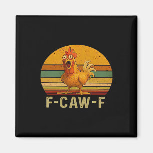 Aimant Graphique vintage essentiel de poulet F-Caw-F