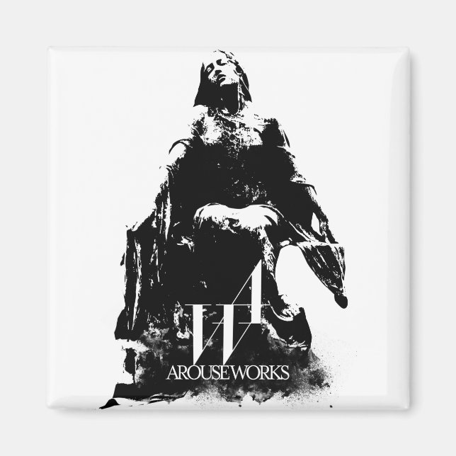 Aimant Graphiques noirs et blancs (Devant)