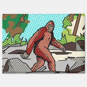 Aimant Graphisme de bande dessinée de forêt de Sasquatch 