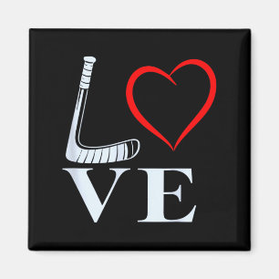 Aimant Graphisme de cœur d'amour de hockey pour les fans 