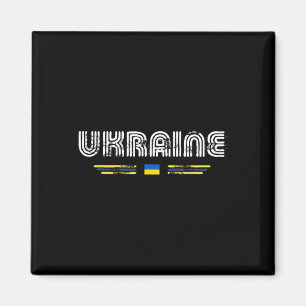 Aimant Graphisme de drapeau de type rétro Ukraine 70s 80s