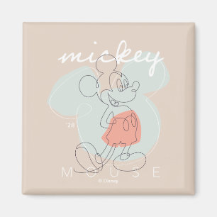 Aimant Graphisme en ligne continue de Mickey Mouse