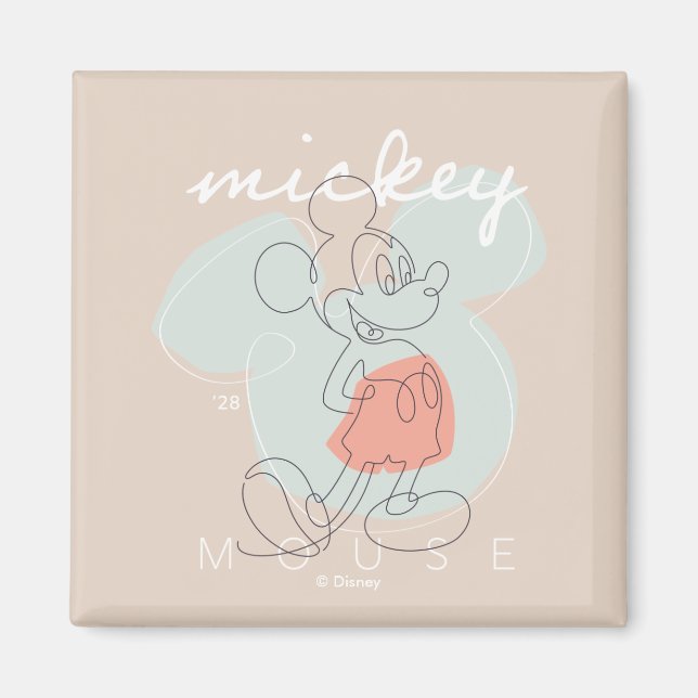 Aimant Graphisme en ligne continue de Mickey Mouse (Devant)