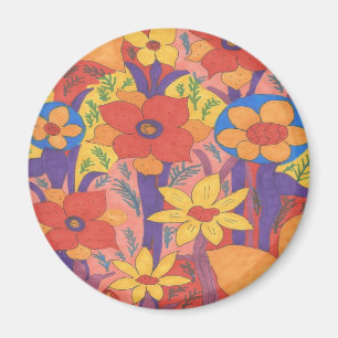 Aimant Gras Bohemian Orange Garden Imprimer