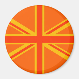 Aimant Gras orange Union Jack Britanniques Drapeau Swag