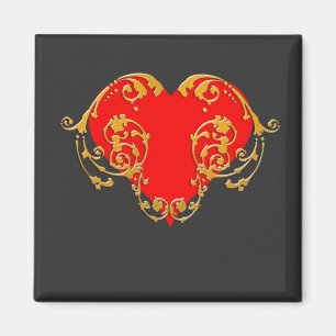 Aimant Gras Romantique Saint Valentin Rouge Goth Coeur