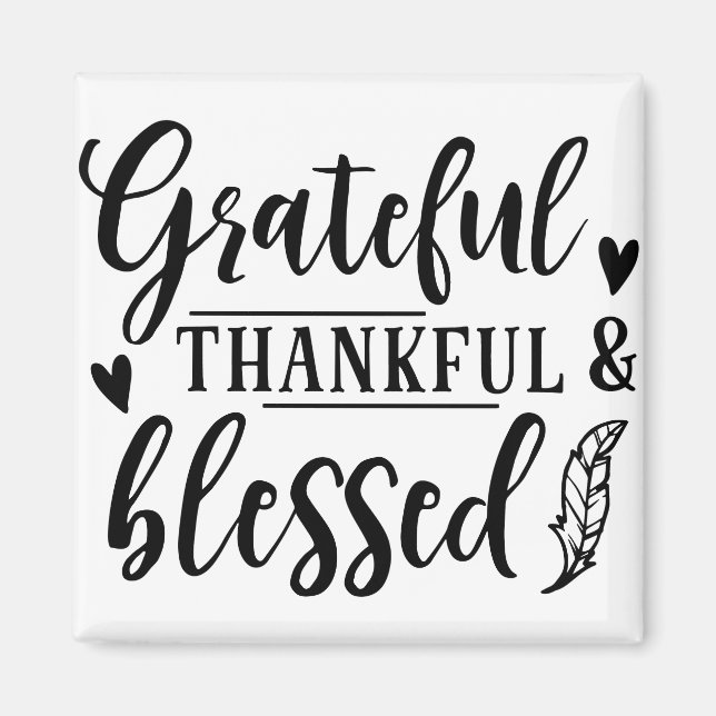 Aimant Grateful Thankful & Blessed (Devant)