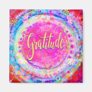 Aimant Gratitude Plutôt Amusant Floral Moderne Inspirivé