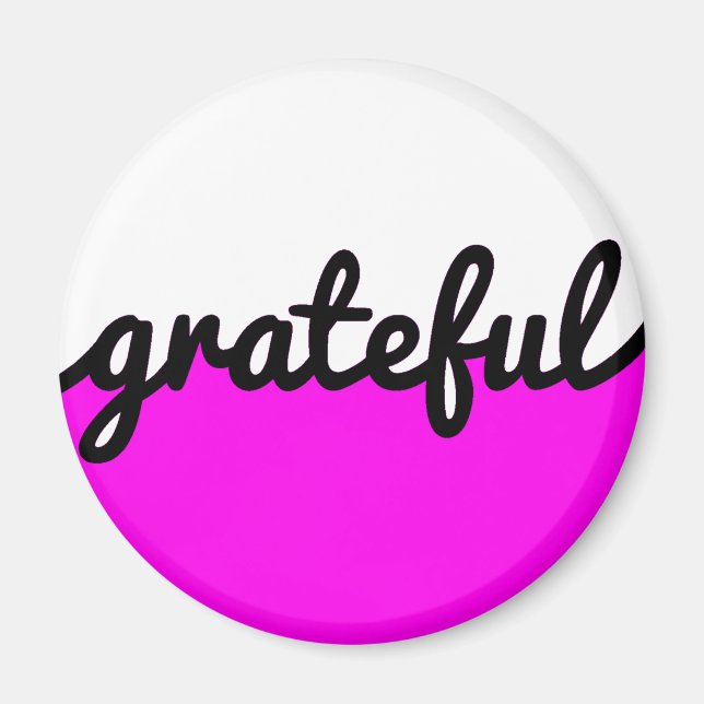 Aimant Gratuit Script moderne rose chaud noir et blanc (Devant)