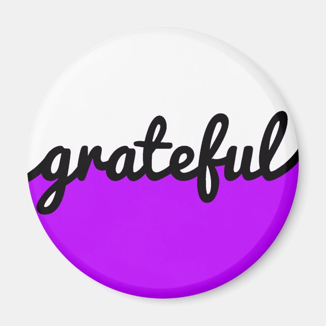 Aimant Gratuit Script moderne violet noir et blanc (Devant)