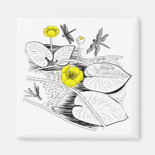 Aimant Gravure de nénuphars