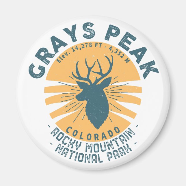 Aimant Grays Peak Colorado Randonnée Ski Travel (Devant)