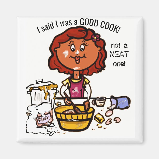Aimant "Great cook-but a MESSY one!" (Devant)