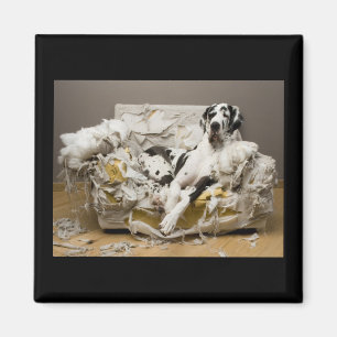 Aimant Great dane Lounging sur l'aimant mâché de sofa