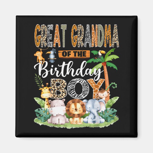 Aimant Great Grandma Of The Birthday Boy Jungle Safari An (Devant)