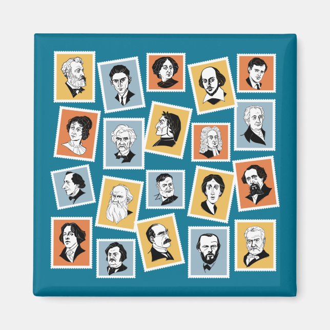 Aimant Great writers, poets and playwrights on stamps-1 (Devant)