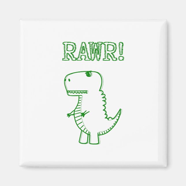 Aimant Green Angry T Rex Dino (Devant)