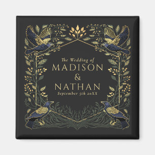 Aimant Green Enchanted Gothique Corbeau Mariage Floral