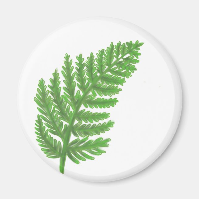Aimant Green Fern, green foliage, botanical pattern (Devant)