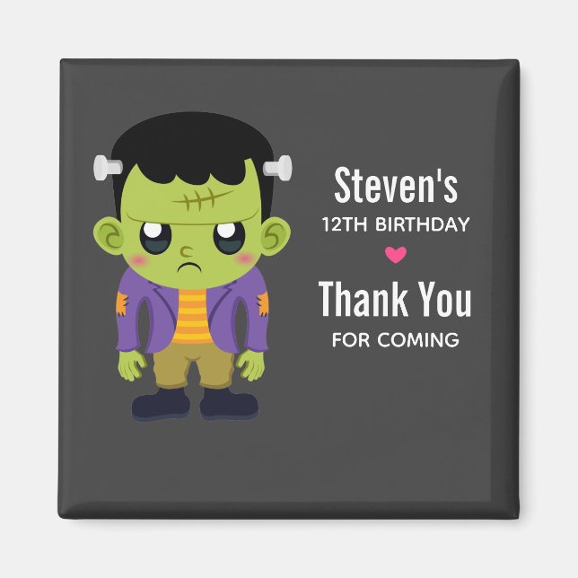 Aimant Green Frankenstein Monster Halloween Anniversaire (Devant)