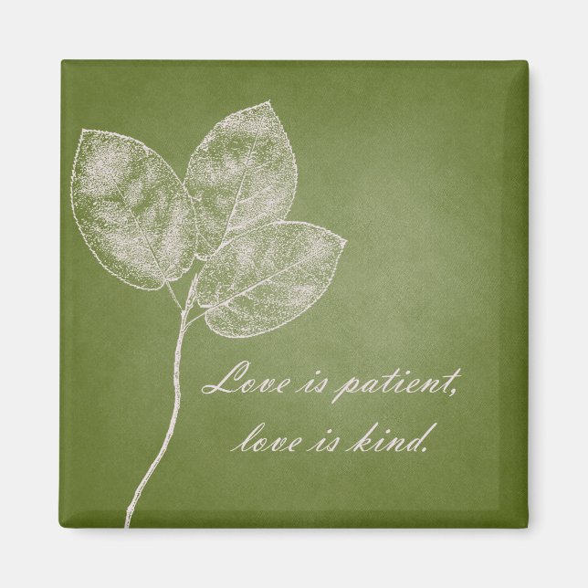 Aimant Green grunge leaves (Devant)