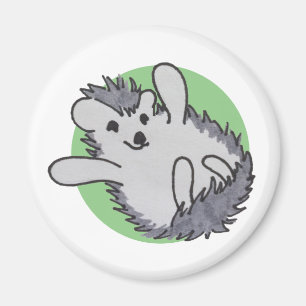 Aimant Green Happy Cute Hedgehog